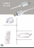 Cable AC652 PVC Carga Rápida PD 18W - USB (C) a Lightning
