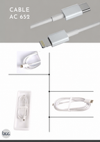 Cable AC652 PVC Carga Rápida PD 18W - USB (C) a Lightning