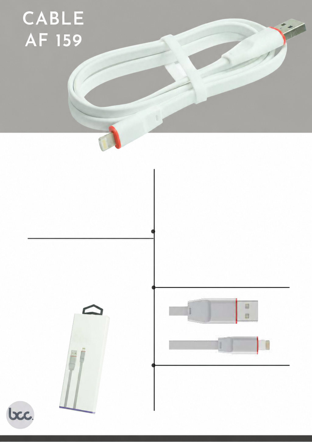 Cable AF159 Plano PVC 1m - USB(A) a Micro USB