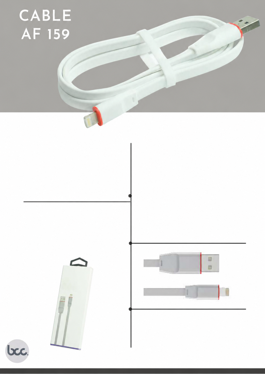 Cable AF159 Plano PVC 1m - USB(A) a Micro USB