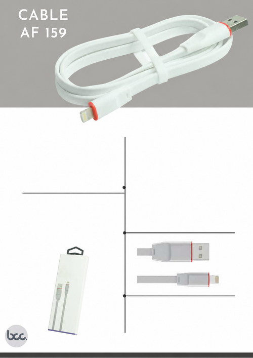 Cable AF159 Plano PVC 1m - USB(A) a Micro USB