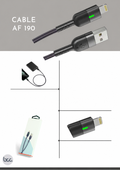 Cable AF190 Inteligente Apagado Automático 100% con LED Indicador - USB(A) a Tipo C / Lightning / Micro USB
