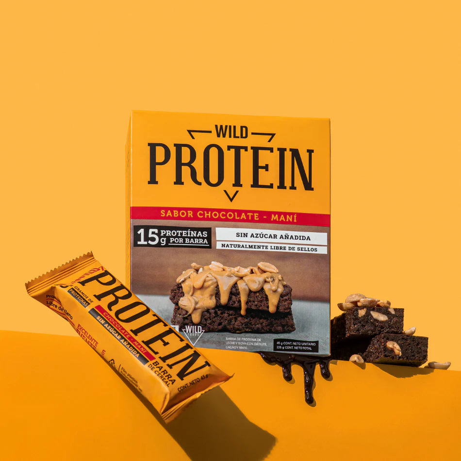 Barritas Wild Protein Chocolate - Maní Display 5 Unidades
