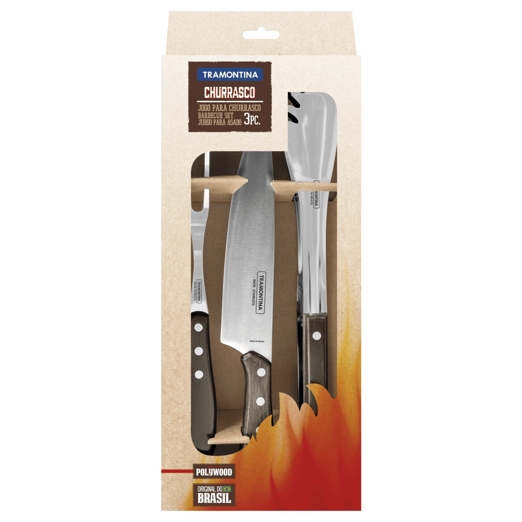 Juego para Asado Tramontina 3 piezas Polywood
