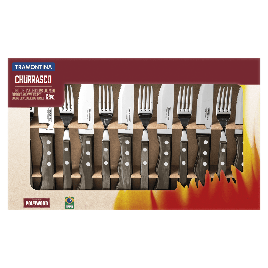 Juego de Cubiertos Tramontina Jumbo 12 Pzas. Polywood