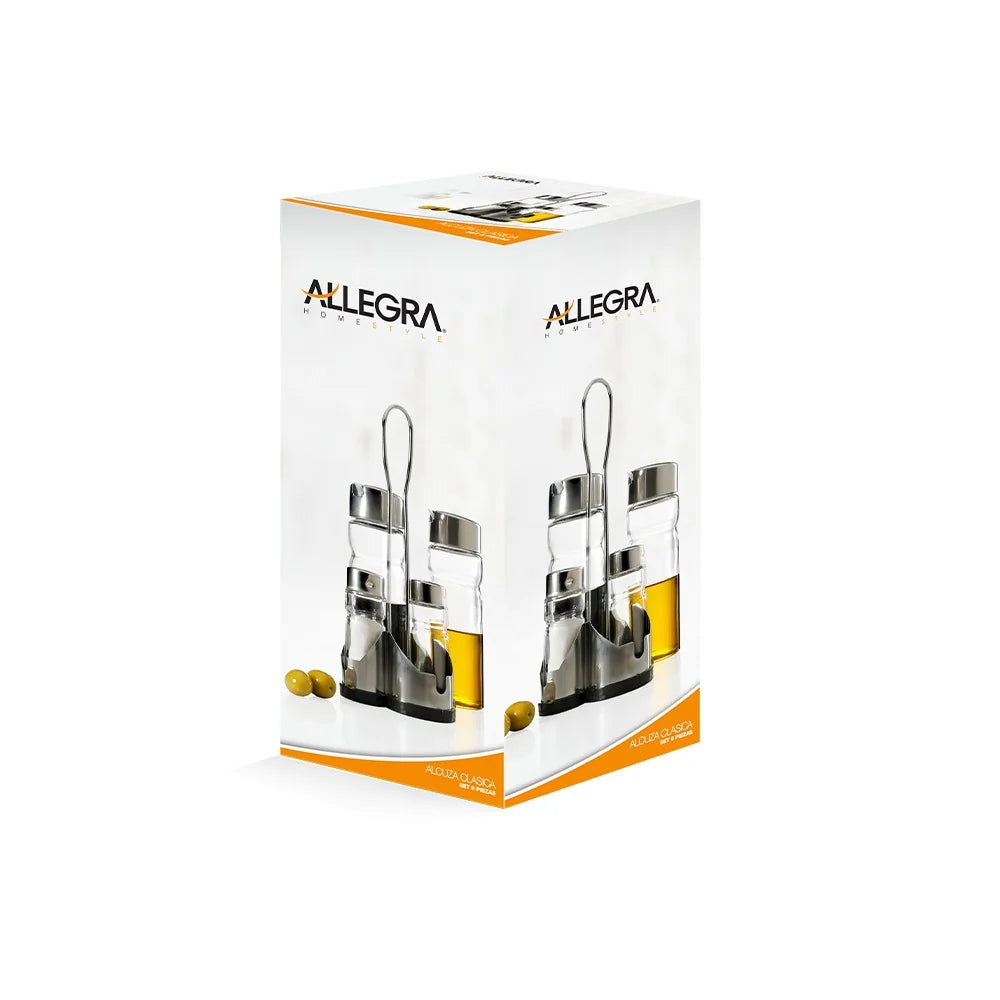 Set de alcuza clásica de 5 piezas para aliños de cocina