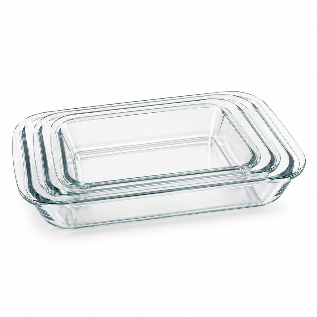Pack 3 Fuentes Rectangulares de Vidrio Marinex